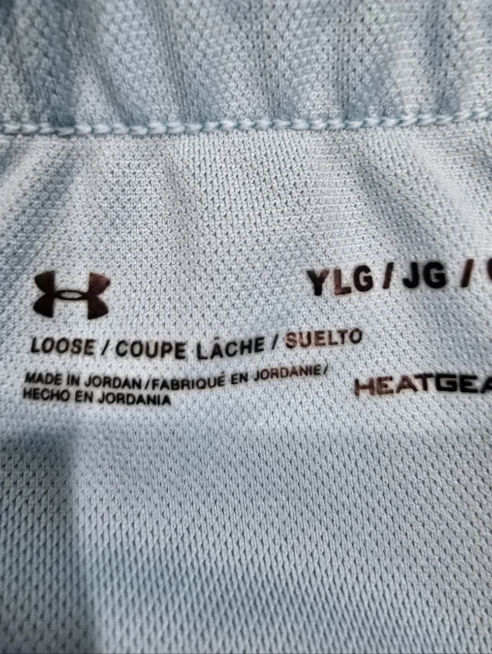 Under Armour Girls Blue Athletic Shorts with White Accents Size L - Picture 3 of 4